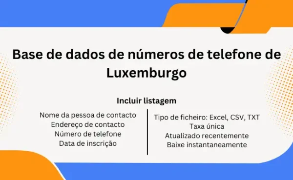 Base de dados de números de telefone de Luxemburgo