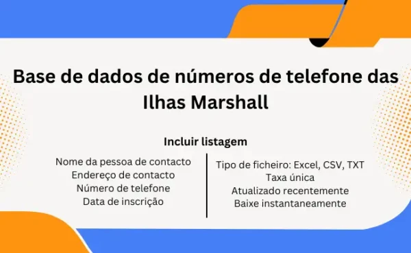 Base de dados de números de telefone das Ilhas Marshall