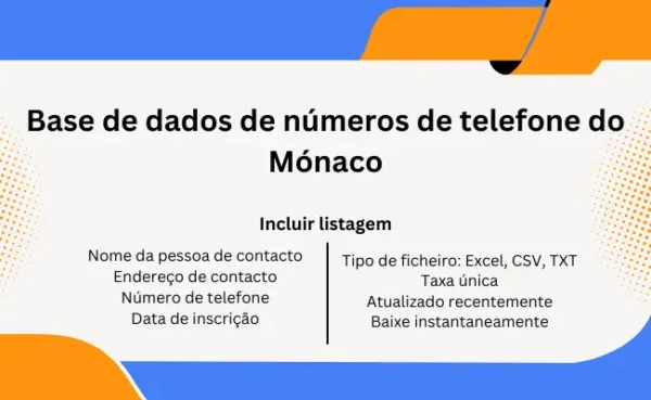 Base de dados de números de telefone do Mónaco