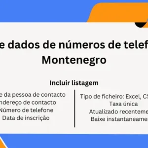 Base de dados de números de telefone de Montenegro