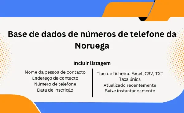 Base de dados de números de telefone da Noruega