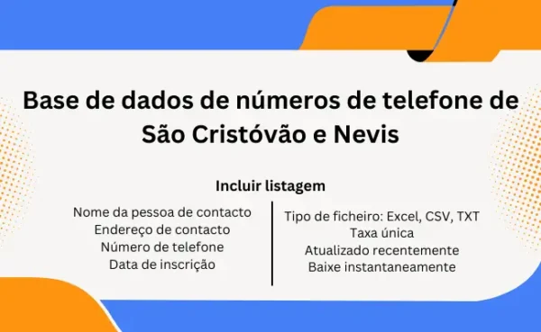 Base de dados de números de telefone de São Cristóvão e Nevis