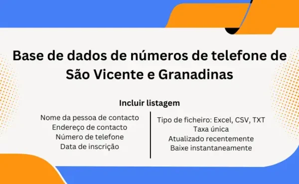 Base de dados de números de telefone de São Vicente e Granadinas