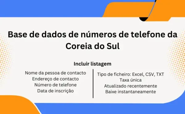 Base de dados de números de telefone da Coreia do Sul