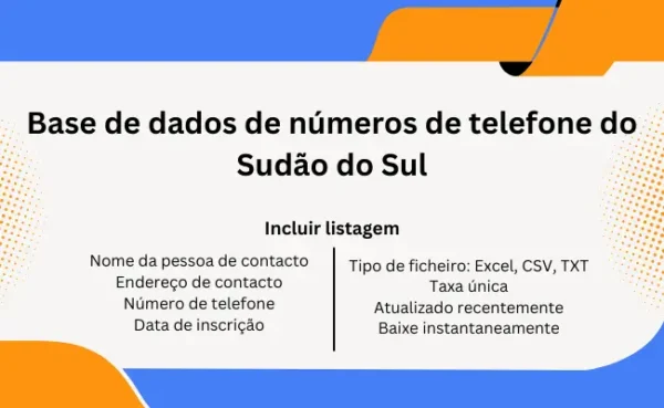 Base de dados de números de telefone do Sudão do Sul