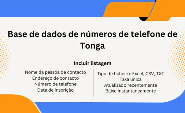 Base de dados de números de telefone de Tonga