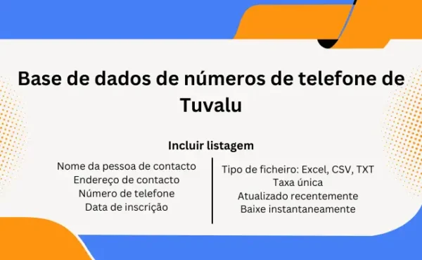 Base de dados de números de telefone de Tuvalu