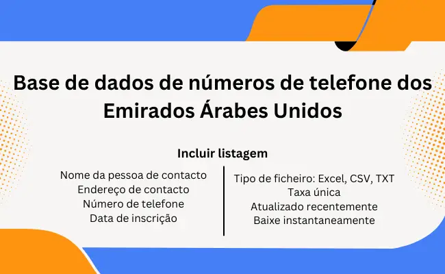 Base de dados de números de telefone dos Emirados Árabes Unidos