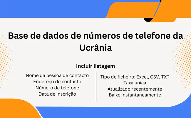 Base de dados de números de telefone da Ucrânia