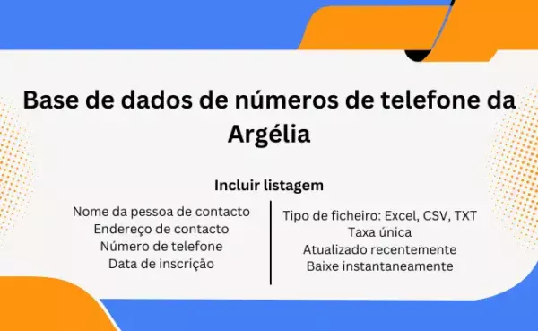 Base de dados de números de telefone da Argélia