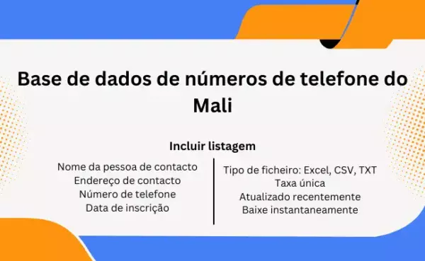 Base de dados de números de telefone do Mali