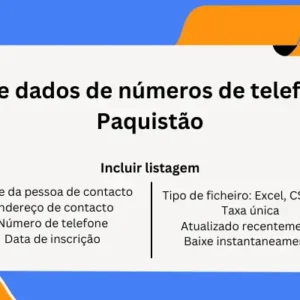 Base de dados de números de telefone do Paquistão