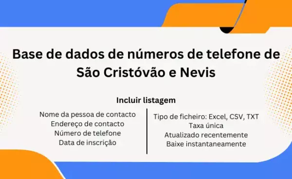 Base de dados de números de telefone de São Cristóvão e Nevis