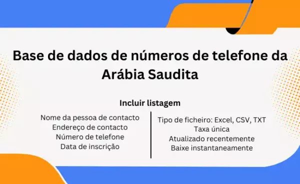 Base de dados de números de telefone da Arábia Saudita