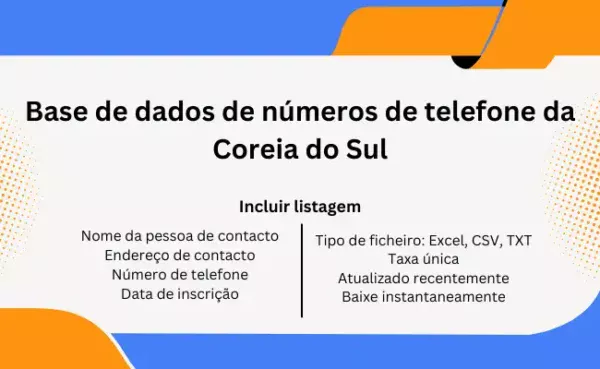 Base de dados de números de telefone da Coreia do Sul